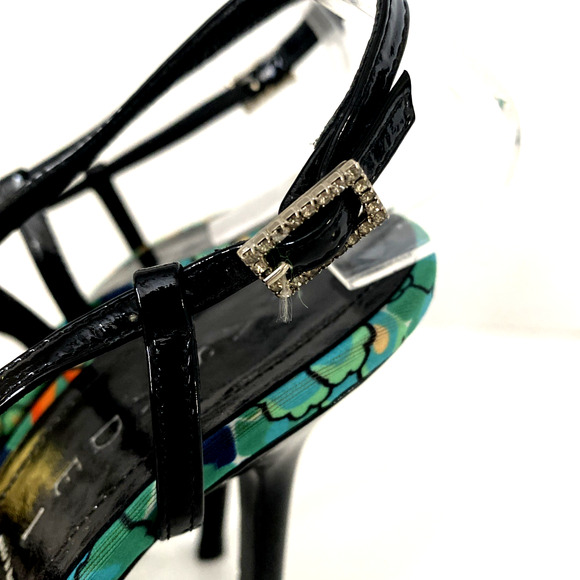 Casadei Sandal Black Patent Leather Strappy Slim Heel Open Toe Ankle Str… - Picture 7 of 11